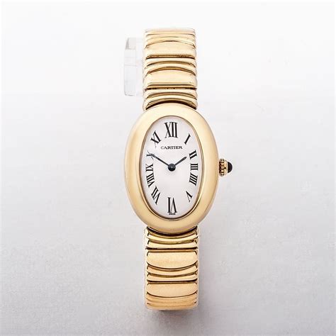 cartier oval watch|cartier oval women's gold watch.